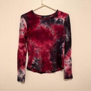 🖤Tie-dye Black & Red Stretch Long Sleeve Shirt 🖤